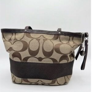Coach Tan and Brown Signature Tote